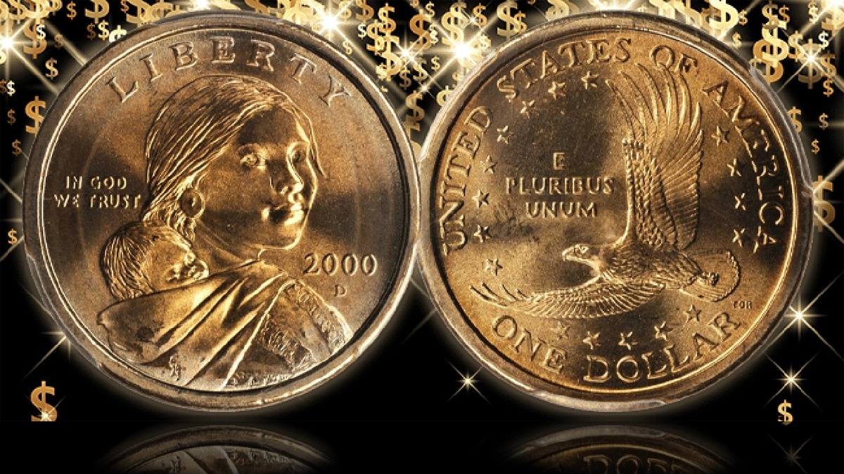 This is an image of the 2000-D Sacagawea Dollar.