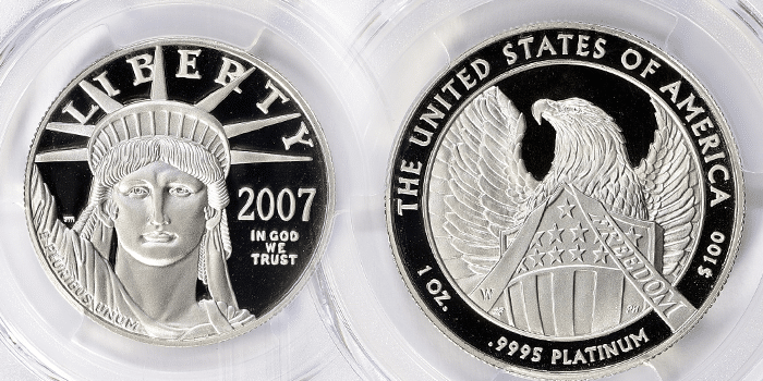 GreatCollections to Auction Frosted Freedom $100 Platinum Eagle Trial