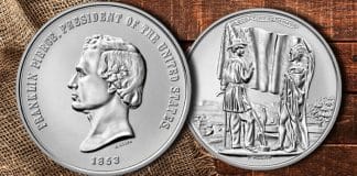 Presidential Silver Medal Honoring Franklin Pierce Available Oct. 3
