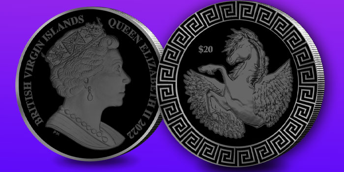 Pobjoy Mint's Pegasus Coin Available in 2oz Pearl Black Finish