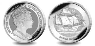 New Bullion Coins From British Virgin Islands Feature Santa Maria