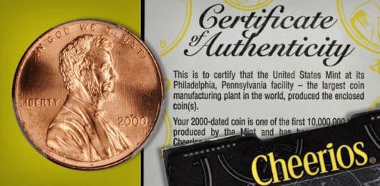 United States 2000 "Cheerios" Lincoln Cent