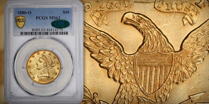 The Second-Finest 1880-O $10 Eagle Gold Coin from Paradime Coins