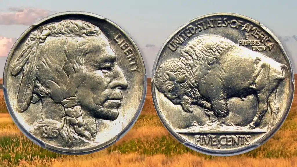 A gem mint 1915-S Buffalo nickel. Image: CoinWeek / David Lawrence Rare Coins.