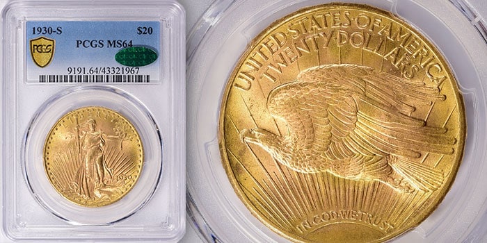 Rare Date 1930-S Double Eagle Gold Coin Offered by GreatCollections