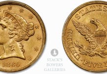 Stack's Bowers to Offer 1860 Half Eagle in Spring Rarities Auction
