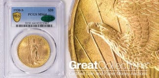 Rare Mint State 1930-S $20 Double Eagle Gold Coin at GreatCollections
