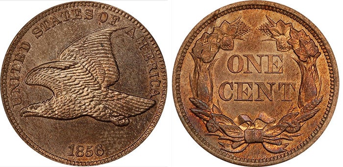 1856 Flying Eagle Cent. Proof-63 (PCGS). CAC.