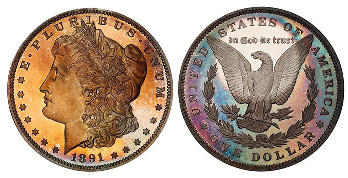 1891 Morgan Silver Dollar. Proof-67 (PCGS).
