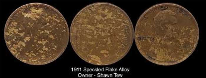 1911 Speckled Flake Alloy Lincoln Wheat Cent