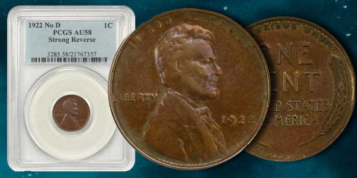1922 No D Strong Reverse Lincoln Cent at David Lawrence Rare Coins