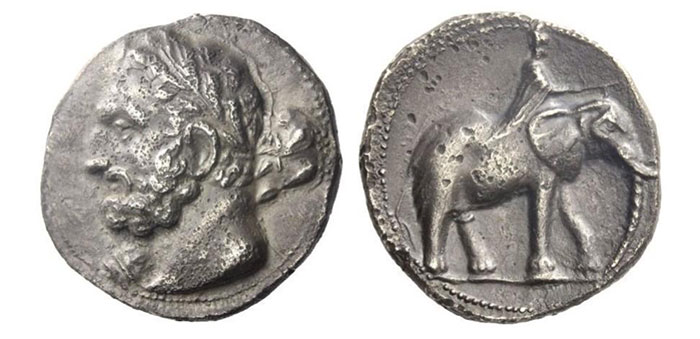 Hispano-Carthaginian issues. Dishekel circa 221-206, AR 13.92 g. Numismatica Ars Classica > Auction 8420 May 2015 Lot: 535 realized: 11,000 CHF (Approx. $11,722). The Coins of Carthage During Hannibal's War With Rome