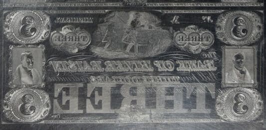 River Raisin Banknote Printing Plate Offered by GreatCollections
