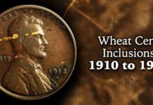 Wheat Cent Inclusions found in cents struck between 1910-1919.