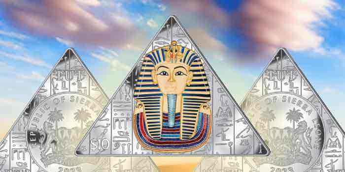 New Pyramid-Shaped 1oz Silver Proof Coin Commemorates Centenary of Opening of King Tut's Tomb