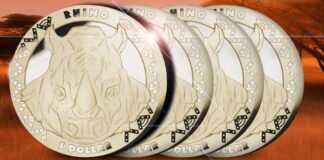 Rhino Featured on 2nd Coin in 2023 African Animal Mask Series