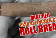 1958-D Lincoln Cent Roll Break Image.