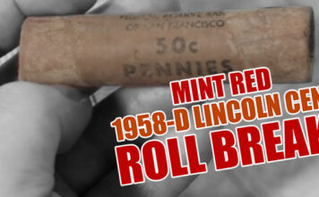 1958-D Lincoln Cent Roll Break Image.