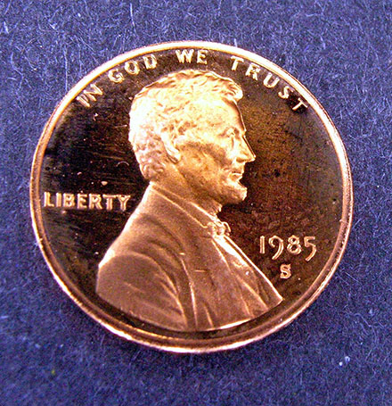 1985-S Lincoln Cent in Proof. Image: Adobe Stock.