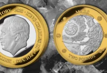 2023 British Antarctic Territory Mars Glacier Two Pounds Bi-Metallic Coin by the Pobjoy Mint. Image: CoinWeek / Pobjoy Mint.