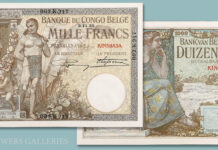 IMPORTANT BELGIAN CONGO KINSHASA 1000 FRANCS OFFERED IN STACK'S BOWERS SPRING MAASTRICHT AUCTION