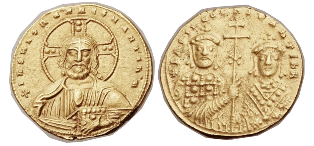Basil II (976-1025 CE), with and Constantine VIII (976-1028 CE). AV tetarteron nomisma (20mm, 4.23 gm, 6h). Heritage World Coin Auctions, Long Beach Signature Sale 3035, 3 September 2014, Lot: 29619, realized: $2,400.