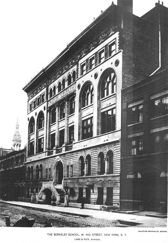 Figure 2. The third location for the Berkeley School for Boys, at 18-24 West 44th Street between Fifth and Sixth Avenues, opened in 1891. Image from the American Architect and Building News, February 1892.