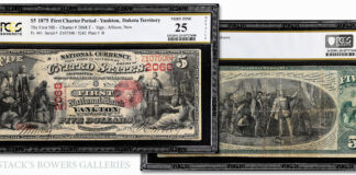 Dakota 1875 $5 Bank Note in Stack's Bowers Spring Auction