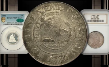 David Lawrence Rare Coins Auction featuring a choice Continental Dollar.