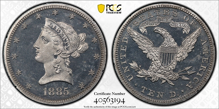 1865 Aluminum $10 Pattern. Image: PCGS.