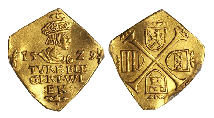 AUSTRIA. Klippe Ducat, 1529. Vienna Mint. Ferdinand I (1521-1564). Stack's Bowers Galleries (& Ponterio), August 2018 ANA Auction, 14 August 2018, Lot: 20163realized: $3,200. 