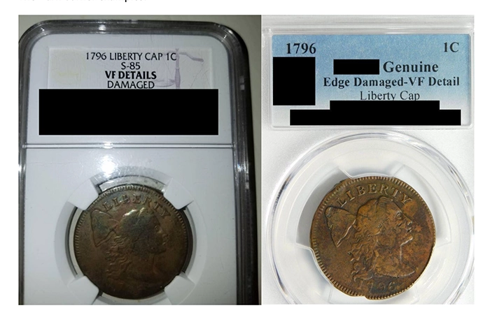 Repaired 1796 S-85 cents.