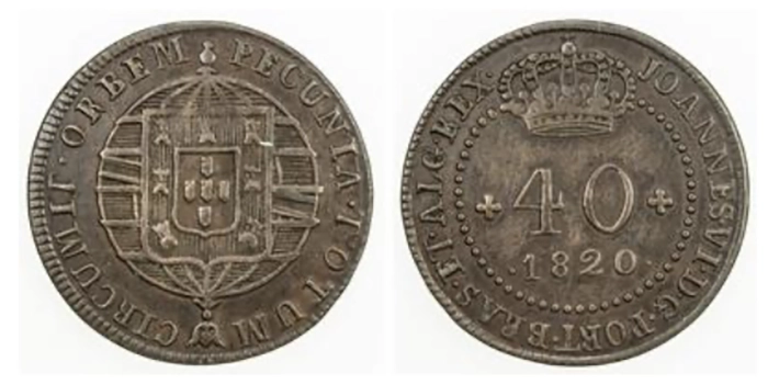 MOZAMBIQUE: João, as King, 1816-1826, AE 40 reis, 1820, Stephen Album Rare CoinsAuction 38, Lot 3670 - 24.09.2020