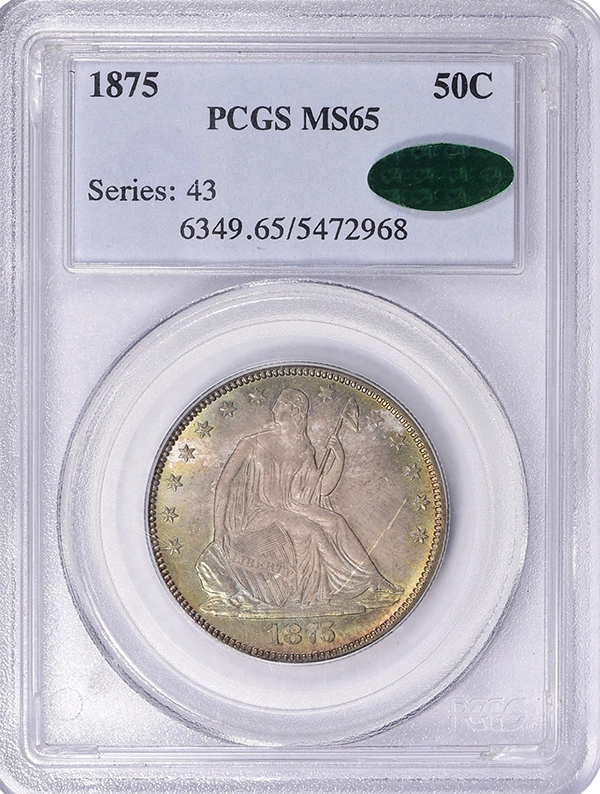 1875 Liberty Seated Half Dollar. Image: GreatCollections.
