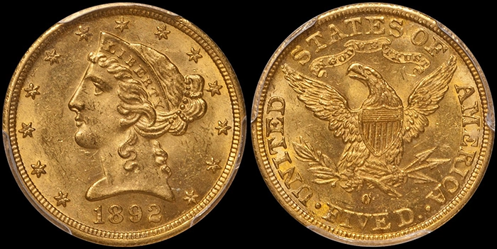 1892-O Liberty Half Eagle Image: Douglas Winter Numismatics.
