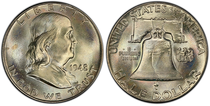 1948 Franklin Half Dollar. Image: PCGS.
