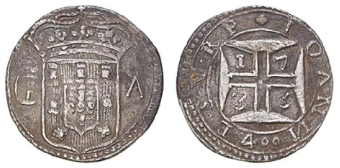 Mozambique - D. João V (1706-1750)Silver - 400 Réis 1735. Numisma Auction 121, Lot 646 - 11.12.2019.