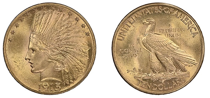 A genuine 1915 Indian Half Eagle. Image: NGC.