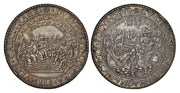 1075502 | GREAT BRITAIN. NETHERLANDS. Holland. Elizabeth I. (Queen, 1558-1603). 1588 AR Medal.