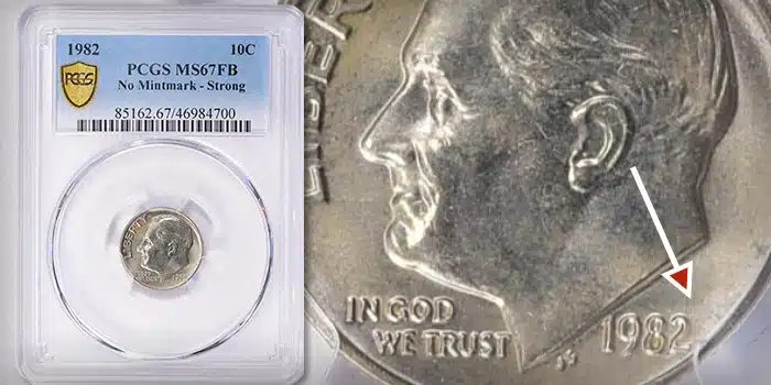 1982 "No P" Roosevelt Dime to be auctioned by GreatCollections.