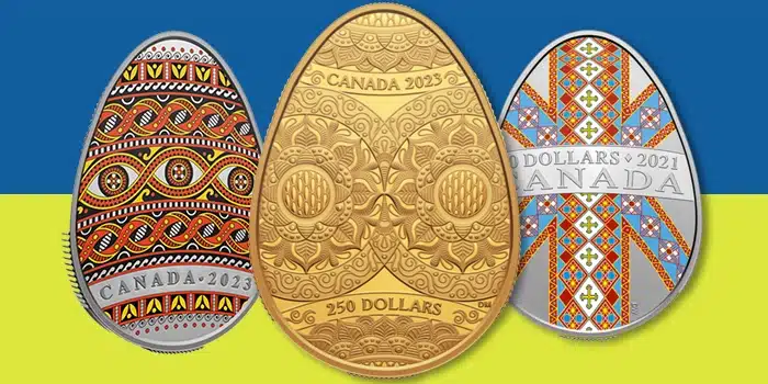 Royal Canadian Mint Pysanka coins.