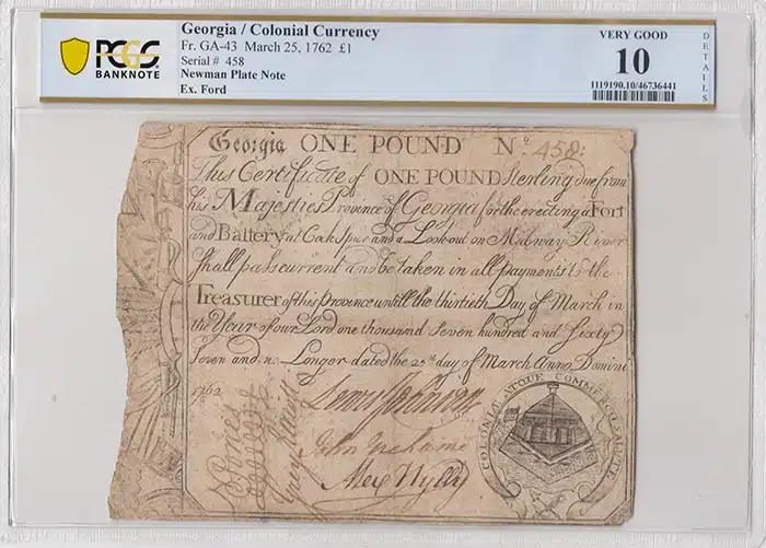 PCGS Grades Entire John J. Ford Colonial Currency Collection Heading to Auction