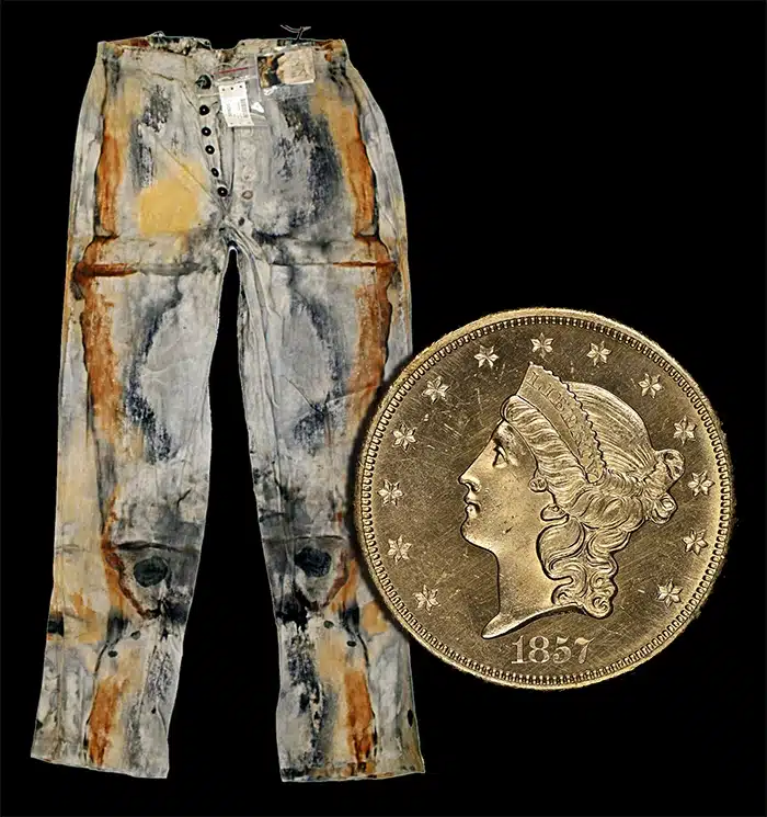 Gold Rush jeans and coins from the SS Central America.