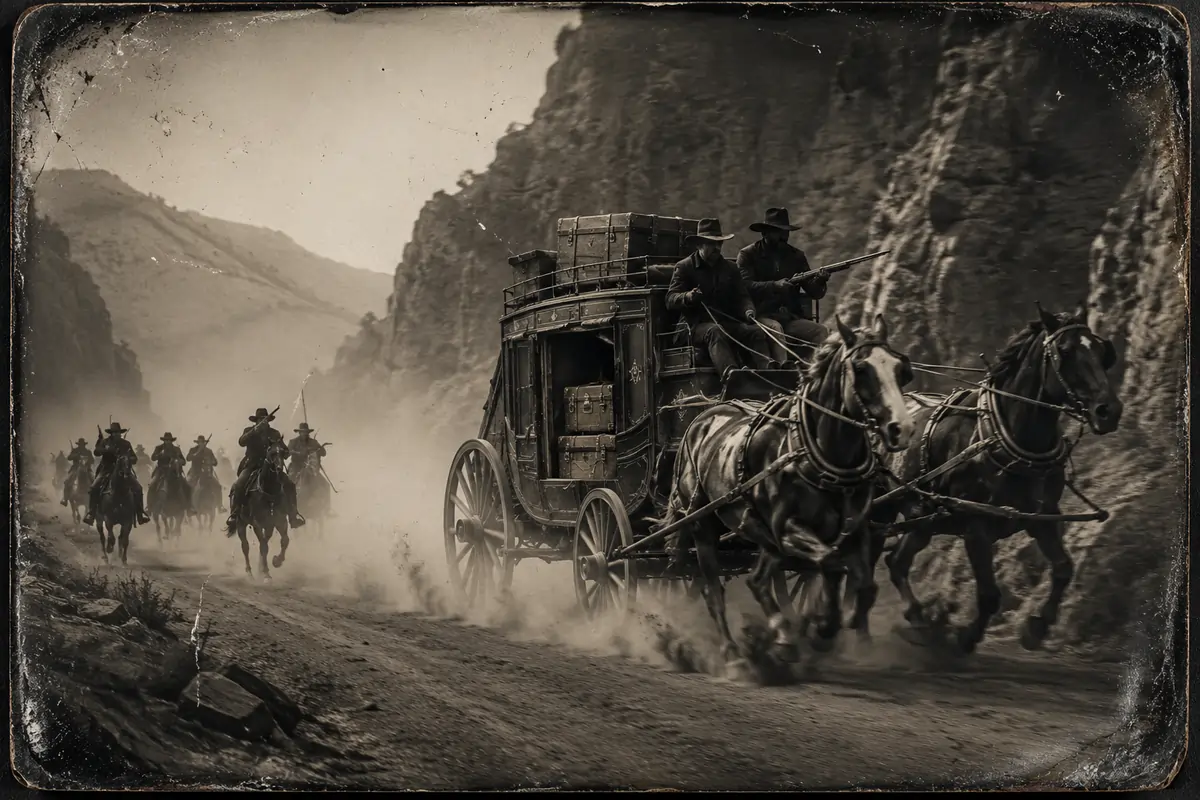 On July 26, 1865, the Picket Corral Gang attacked a stagecoach carrying two large strongboxes.