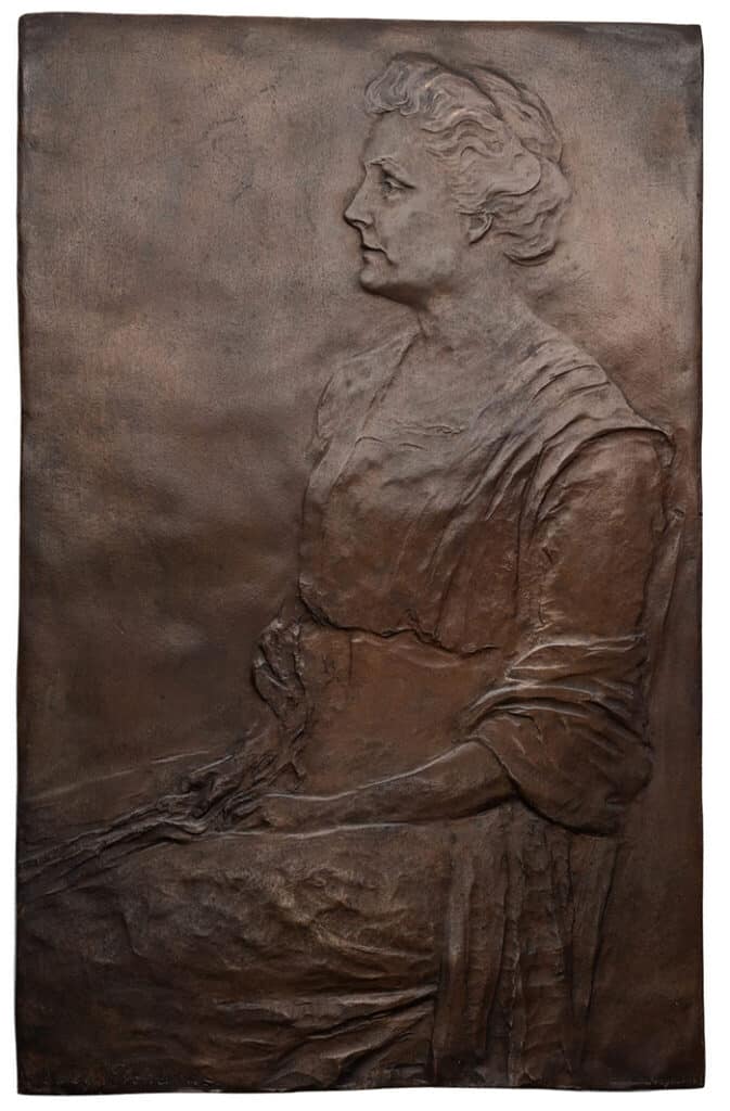 Figure 1. Portrait relief of unknown individual. Cast bronze, 340 x 217 mm. ANS 2023.42.1, donated by Scott H. Miller.