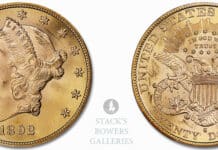 Saddle Ridge Hoard 1892-S Double Eagle in Stack's Bowers ANA Auction
