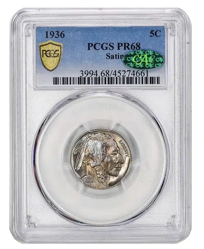 1936 PCGS PR66 CAC Buffalo nickel. Image: Legend Rare Coin Auctions.
