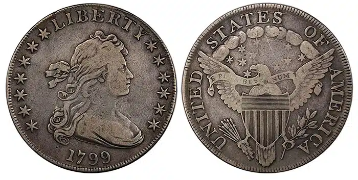 Is this 1799 Draped Bust Dollar genuine? Courtesy of PCGS TrueView.