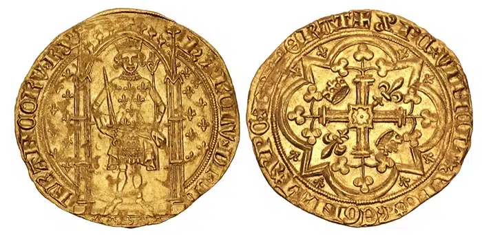 FRANCE, Royal. Charles V le Sage (the Wise). 1364-1380. AV Franc à pied. Image: CNG.