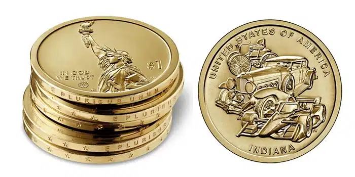 Indiana American Innovation $1 Coin Products on Sale June 26. Image: U.S. Mint.